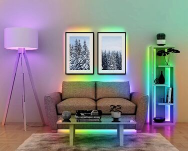 Світлодіодна стрічка Luminea Home Control набір з 2 світлодіодних стрічок USB RGB IC, Bluetooth, додаток, пульт дистанційного керування, 2 м (RGB світлодіодні стрічки USB, світлодіодні стрічки USB, диммер)