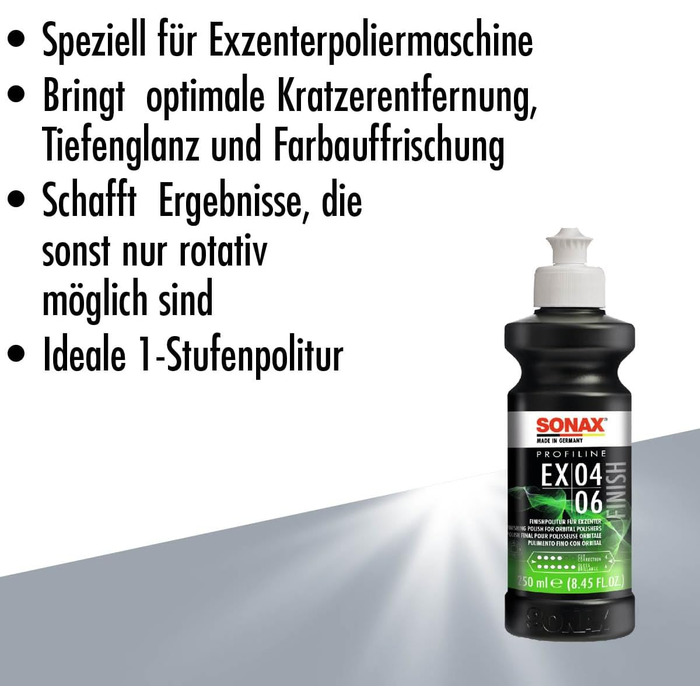 Наждачний папір SONAX PROFILINE, EX 04-06 (250 мл) Фінішна поліроль для оптимального видалення подряпин, вражаючого глибокого блиску та освіження кольору, Art-No. 02421410