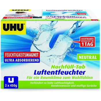 Мішок для заправки осушувача UHU 2 шт. 450 г в комплекті запобігає появі вологи та затхлих запахів