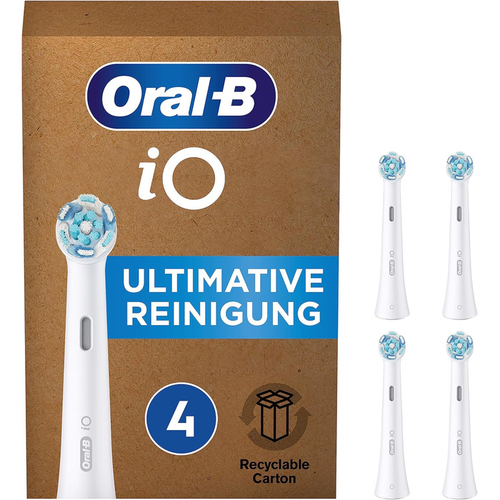 Щітки для чищення Oral-B iO Ultimate для електричної зубної щітки, 4 шт. и, неперевершене чищення зубів за технологією iO, упаковка, готова до поштової скриньки, подарунок на День святого Валентина для неї/нього