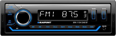 Автомагнітола 1-DIN, DAB, Bluetooth, система гучного зв'язку, 2xUSB, Aux-in, Sub-Out, Багатобарвний, 200 Вт, 1124 DAB BT