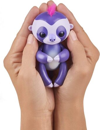 Інтерактивна іграшка Fingerlings лінивець фіолетовий Мардж 3752, реагує на звуки, рухи та дотики