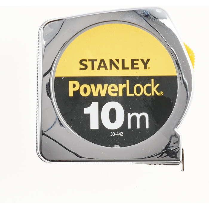 Рулетка Stanley Powerlock (пластиковий корпус, довжина 10 м, ширина 25 мм, метрична шкала, ремінна кліпса) 1-33-442