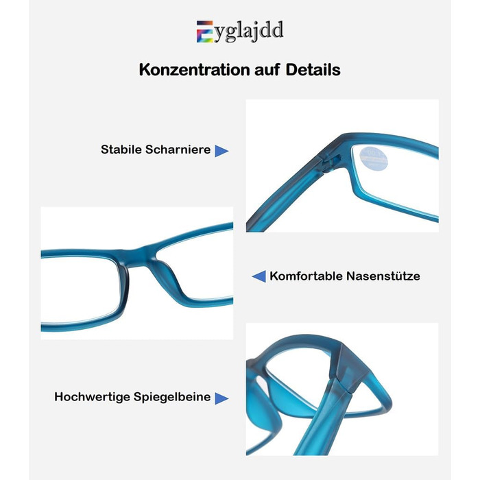 Найновіші жіночі окуляри для читання чоловіки, 4 пакети синіх світлоблокуючих окулярів білий/чорний/синій/зелений 2.5 x, 2024