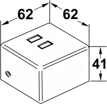 Нержавіюча сталь 62x62x41 мм, 3080/2