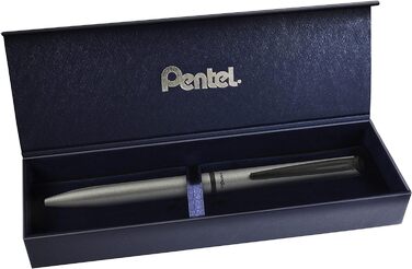 Гелевий скейтборд Pentel Enstuff BL2507, наконечник 0,7 мм, матовий сірий металевий корпус і чорний атрибут, в подарунковій упаковці