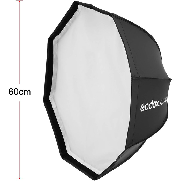 Восьмикутний студійний софтбокс Speedlite Speedlight Розсіювач Godox з сітчастим чохлом для перенесення сумісний з Godox ML60 і AD300Pro Світло для фотозйомки, портрета, 60S 60