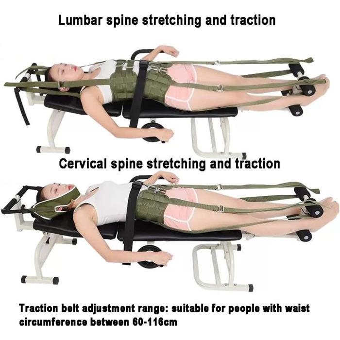 Шийні хребці та поперекове масажне ліжко, розкладний масажний столик, пристрій для фізичного зцілення, портативний пристрій для розтягування поперекового відділу, шириною 36 см
