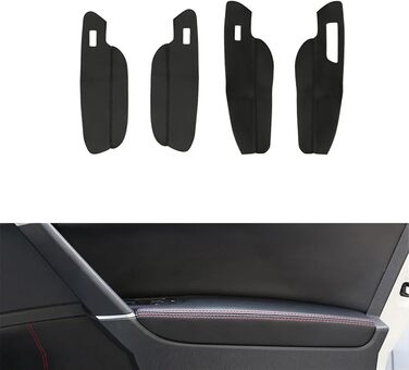 Для VW, для гольфу, для 7 MK7 2014 2015 2016 2017 2018 Обшивка підлокітника дверей / Кришка центрального управління Підлокітник Шкіряний чохол з мікрофібри Підлокітники для дверних панелей автомобіля (Розмір RHD Дверний підлокітникЧорний