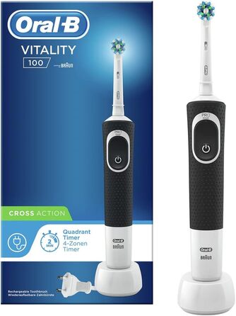 Електрична зубна щітка Oral-B Vitality 100 ротаційна/осцилююча, чорна, ука (1 упаковка) (стара) чорна одинарна