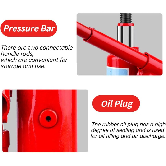 Домкрат гідравлічний для легкового автомобіля, вертикальний, домкрат гідравлічний, пляшкове з'єднання для легкових автомобілів, караванів, тракторів, домкрат гідравлічний для легкових, вантажних, караванних (20Т)