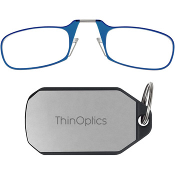 Окуляри для читання ThinOptics 2.00 з синьою оправою та футляром-брелоком - окуляри для читання 1.50 з компактною складною оправою та технологією Flex-fit