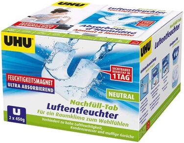 Мішок для заправки осушувача UHU 2 шт. 450 г в комплекті запобігає появі вологи та затхлих запахів