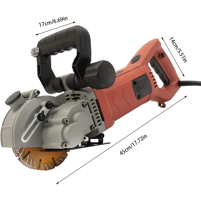 Електричний настінний пазовий різець Бетоноріз Відрізний різець Номінальна потужність 2700 Вт 4514 см