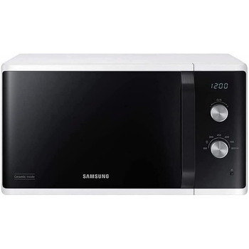 Мікрохвильова піч Samsung MW3500 MS23K3614AW / Цокольний поверх / 800 Вт / 23 л місця для приготування їжі / Ширина 48,9 см / Стійка до подряпин керамічна емаль внутрішня частина / 6 рівнів потужності / Білий одинарний