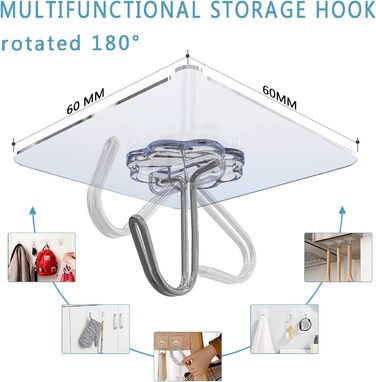 Гачки самоклеючі, 30 шт. Клейкі гачки Прозорі Без свердління (макс. 10 кг) Безшовні Водонепроникні та маслостійкі Багатоцільові клейкі гачки, настінні гачки Самоклеючі для кухні та ванної кімнати 30 шт.