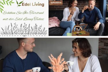 Бамбукова коробка для чаю Edel Living Premium з трав'яним гравіюванням, чайні коробки для чайних пакетиків, 8 відділень для зберігання чаю, 30,8 x 19,5 x 9,5 см, коробка для чаю