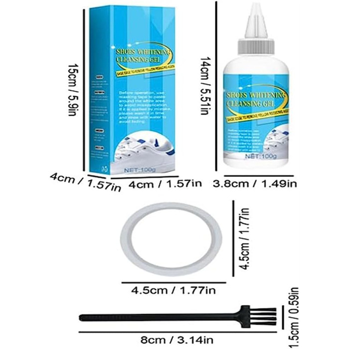 Набір гелів для чищення взуття Fsyser, видаляє жовті забруднення для взуття, засіб для чищення взуття, засіб для виведення плям від взуття, відбілювач, відновлення кольору для кросівок і повсякденного взуття (1 шт. )
