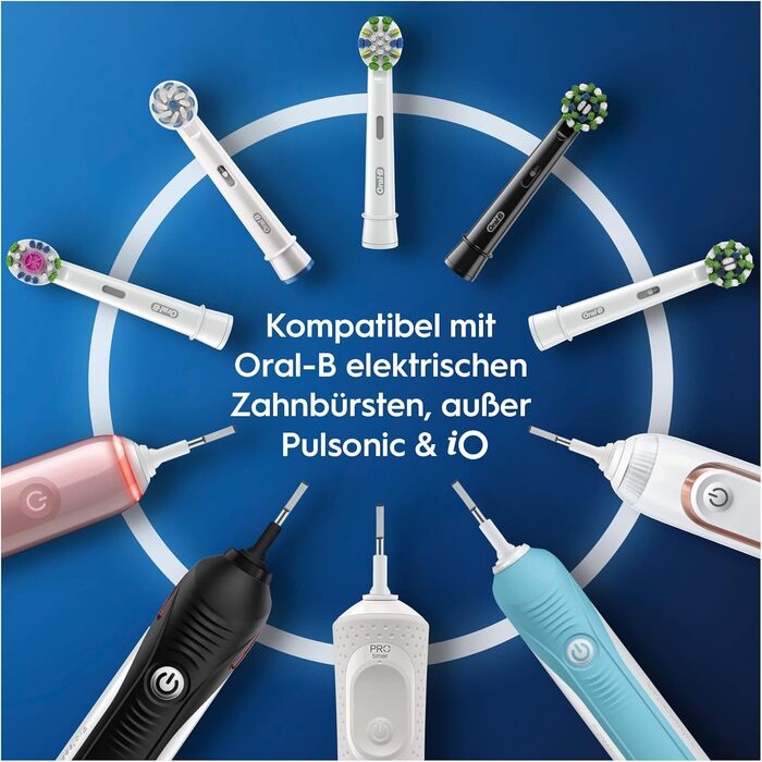 Щітки Oral-B CrossAction для електричної зубної щітки, 10 шт. , комплексне чищення порожнини рота зі щетиною CleanMaximiser, Насадка для зубних щіток Oral-B Щітки 10 шт. одинарні