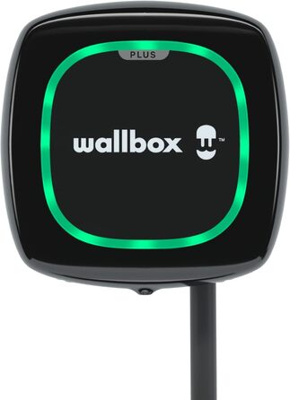 Зарядний пристрій Wallbox Pulsar Plus для електромобілів. З регульованою потужністю до 22 кВт. Зарядний кабель типу 2, сумісний з Wi-Fi і Bluetooth. (Тип 2-7,4 кВт 5 м, чорний)