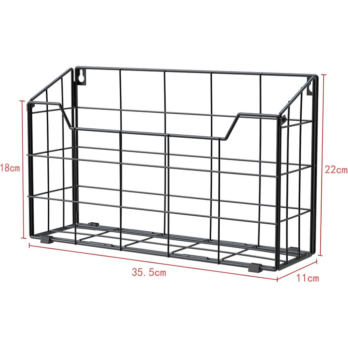 Великий тримач для журналів Univivi Стінка, Тримач для газет Настінний металевий для поштового листа формату А4, Тримач для брошури Стіна та стіл у кухні Вітальня Офіс Ванна кімната, Стійка для журналів Стіна чорна -3 упаковки