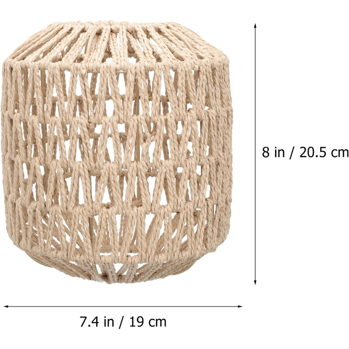 Абажур макраме Ручна ткана паперова мотузка Бохо Підвісний абажур Стельовий світильник Люстра Обкладинка лампи Богемний декор для вітальні Спальня 20,5 x19см