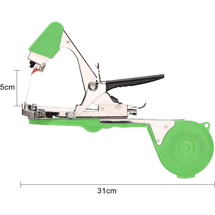 Плоскогубці для рослин, стрічкові плоскогубці tapetool ручна машина для обв'язування виноградників помідорів огірків фруктів овочів, сільське господарство садовий обв'язувальний апарат з 1 коробкою скоб і 10 рулонами стрічки зеленого кольору