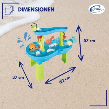 Водний ігровий стіл Coemo Jonas дитячий ігровий стіл для ігор у воді на відкритому повітрі та балкон для ігор з піском і водою в саду