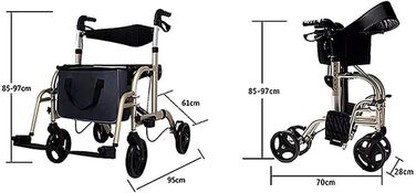Допоміжні засоби для ходьби для людей похилого віку Самохідні допоміжні засоби для ходьби, ролики/рами для ходьби Допоміжний засіб для ходьби Rollator/Rollator для ходьби для людей похилого віку Rollator для покупок/Посібник для ходьби з сидінням і кошико