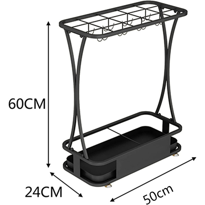 Тримач для парасольки XZFJFRID, підставка для парасольки, залізна підставка для парасольки, стійка, металеве гвинтове посилення, дизайн зливного піддону, дизайн ротанга, внутрішній тримач парасольки, підставка для парасольки, органайзер для парасольки зол