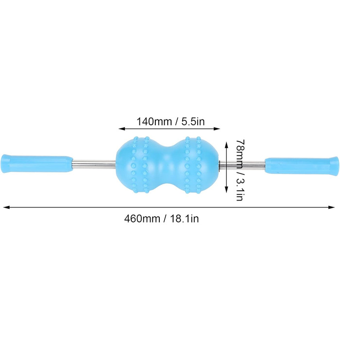 Фасція М'язовий ролик, Масажер глибоких тканин Подвійні кульки Масаж зменшує біль Фасційний ролик Ручні масажні палички Фасційний ролик для масажу ніг шиї