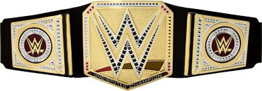 Пояс Mattel WWE Championship, рольова гра та костюм Беззаперечного чемпіонату WWE Universal Championship, приблизно 100 см завдовжки зі штучної шкіри з унікальною індивідуальною настройкою, HYJ35