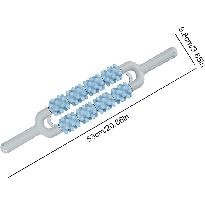 Паличка для масажу ніг, рельєфна напруга м'язів, масаж тіла Дворядний роликовий масажер для ніг, зручний масаж глибоких тканин для стресу, спина плечей, шия синя
