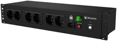 ДБЖ ATLANTIS A03-PDU1000-RC СТІЙКА OFFLINE 800 ВА (480 ВТ) ДЛЯ СТІЙКИ 19 КОРОТКА (153 ММ) БАТАРЕЯ 12 В 9 АГ 8P SCHUKO В РЕЗЕРВНОМУ КОПІЮВАННІ