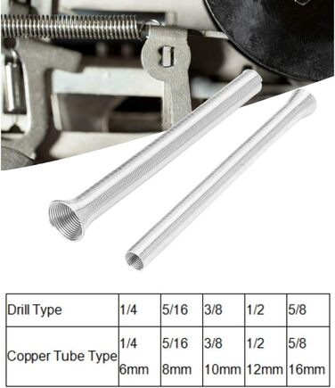 ШАБЛОНІВ 21 см Згинальна пружина, сталевий еластичний пружинний трубогиб високої щільності 1/4 5/16 3/8 1/2, 5/8 дюймовий мідний трубогиб, м'яка мідна алюмінієва труба ПВХ електричний дріт, 5