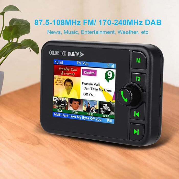 Автомобільне радіо DAB 2.4 дюйма РК-дисплей, декодування DAB, широкий діапазон частот, цифрове FM-радіо Автомобільне радіо DAB, портативне радіо FM Автомобільне цифрове радіо