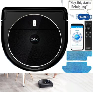 Робот-пилосос Sichler Household Appliances Wi-Fi робот-пилосос і швабра HOBOT LEGEE-688, 4-фазне прибирання та додаток (робот для сухої та вологої швабри підлоги, пристрої для миття підлоги, очищувач підлоги)