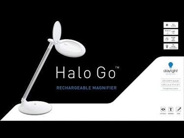 Денне світло The Company - Halo Go - 2 рівня яскравості, акумуляторна, портативна, збільшувальна лампа, 80 CRI, ідеально підходить для догляду за очима, колірна температура 6 000 K, білий