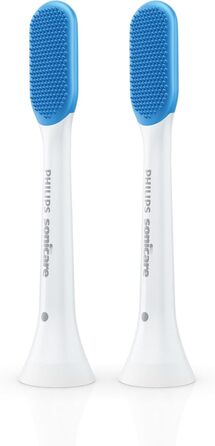 Оригінальні щітки Philips Sonicare TongueCare HX8072/80, насадка для чищення язика, упаковка з 2 шт. , стандартна, біла