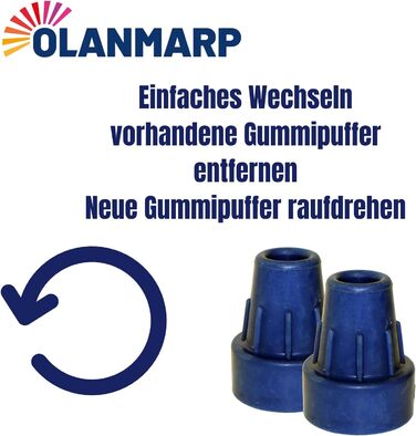 Капсули Ossenberg Crutch Capsules Blue 16 мм ремінець на липучці Olanmarp з нашивками 2 шт. и (2 шт. и капсула для милиці)