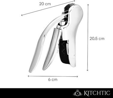 Відкривачка для винних пляшок - нержавіюча сталь - лише 3 секунди при швидкому русі вгору і вниз - ніж офіціанта - вкл. різак для фольги - срібло