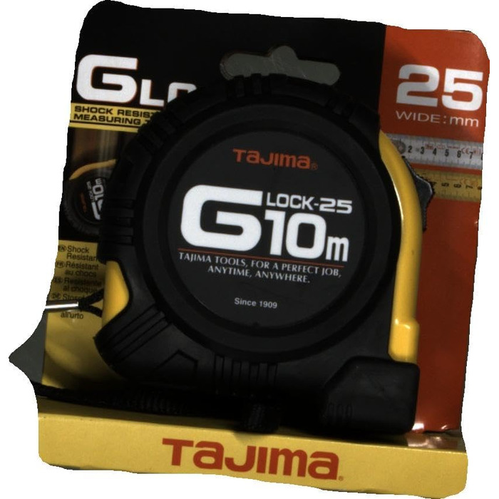 Рулетка Tajima G5PA0MY ajima професійна, ,TAJ-25296,чорна/жовта,10м/25мм 10 м/25 мм чорна/жовта