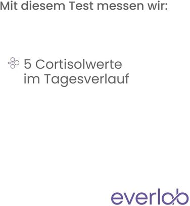 Добовий профільний тест на кортизол EVERLAB - вимірювання рівня кортизолу протягом дня гормональний аналіз слини на виснаження та стрес самотест для домашнього використання