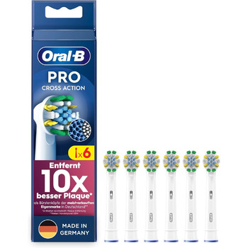 Щітки глибокого чищення Oral-B Pro для електричної зубної щітки, 6 шт. , глибоке чищення зубів з інноваційними Х-подібними щетинками, оригінальна насадка для зубної щітки Oral-B, Зроблено в Німеччині 6 шт. (1 упаковка) Щітки (6 шт. )