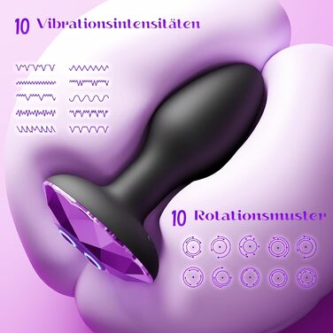 Режимів обертання анальна пробка, для жінок з 10 вібрацією, анальні іграшки з анальною пробкою, анальні вібратори для чоловіків , секс-іграшки 11,0см, 10