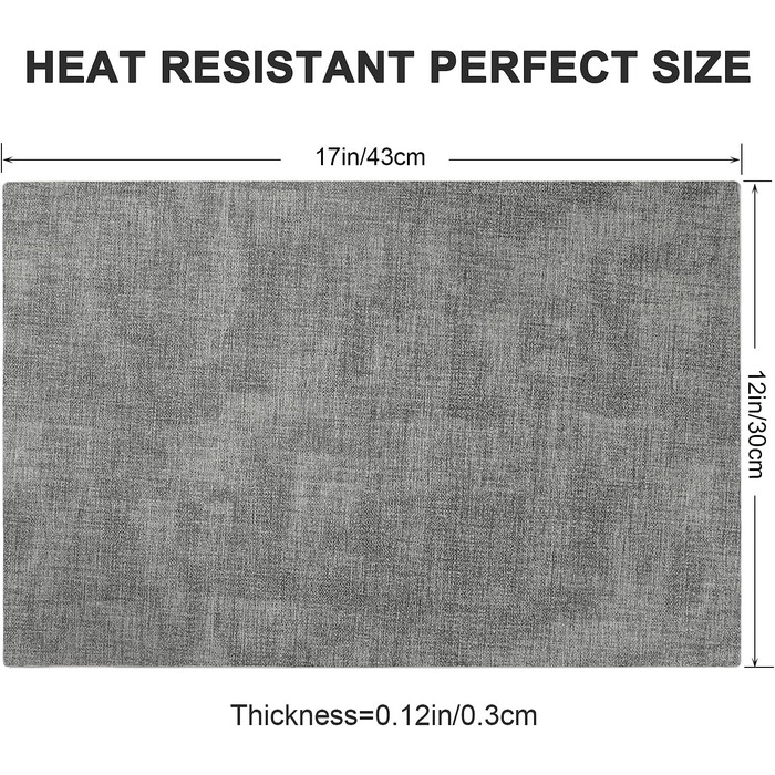 Шкіряні термостійкі підкладки Набір з 6 водонепроникних підкладок з поліуретану, що миються, легко чистяться та не ковзають (6, світло-сірі) 6 світло-сірих
