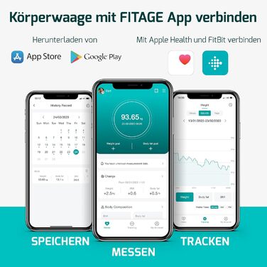 Переможець цифрового тесту ваг для ванної кімнати FITAGE 2024 року, ваги для тіла до 225 кг, шкала жиру в організмі з 17 вимірюваннями тіла, аналіз тіла з додатком, ваги з жиром і м'язовою масою з великим дисплеєм (білий)