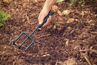 Набір садових інструментів Fiskars, 3 предмети, граблі для квітів, лопатка для квітів, лопатка для посадки, головка з нержавіючої сталі/пластикова ручка, чорний/помаранчевий, Ergo, 1027681