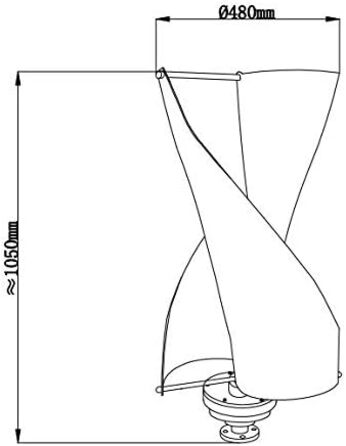 Вітрогенератор потужністю 450 Вт 12 В вертикальний 3-фазний вітрогенератор з інтелектуальним мікропроцесором Захист від максимальних обертів за хвилину