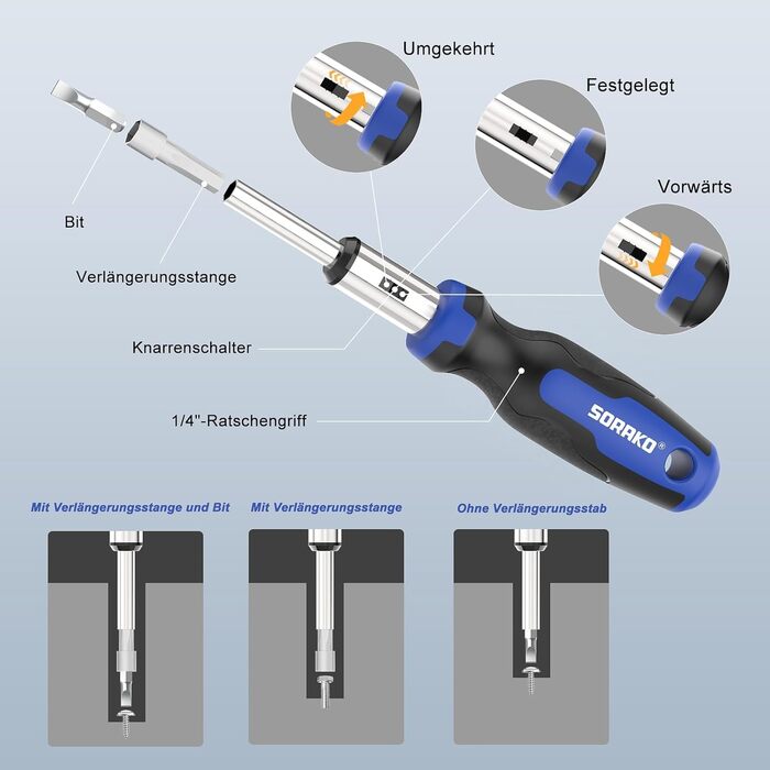 Набір магнітних викруток SORAKO 118 шт. , вкл. викрутки з храповиком, біти, прецизійні викрутки, ізольовані викрутки, тестер напруги, для ремонту вдома та в офісі 118PCS